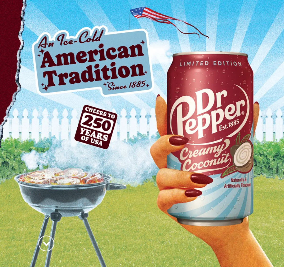 Dr Pepper Creamy Coconut summer scene