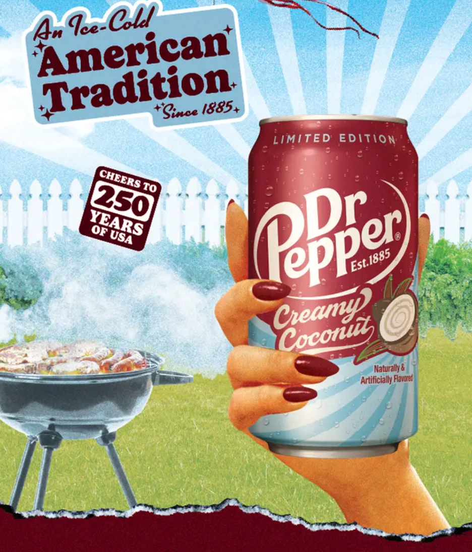Dr Pepper creamy coconut hero artwork